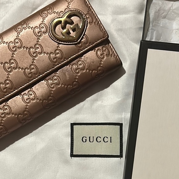 Gucci Full Inclusion Guccisima Long Wallet with Heart Design - Picture 1 of 13